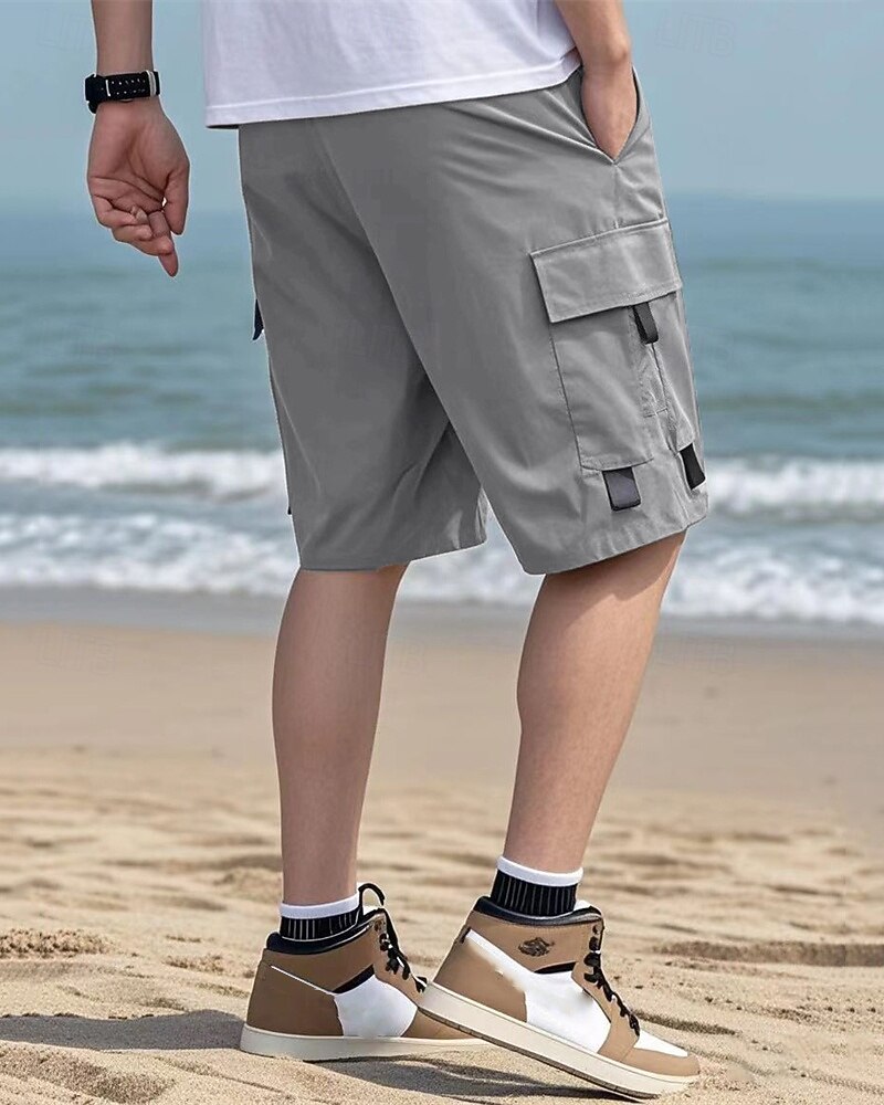 Per uomo Pantaloncini cargo Shorts Pantaloncini Estivi Coulisse Elastico in vita Multi-tasche Semplice Comodità Indossabile Lunghezza al ginocchio All'aperto Sport Quotidiano Moda Casual Nero Blu del 2025 a $20.99 –P17
