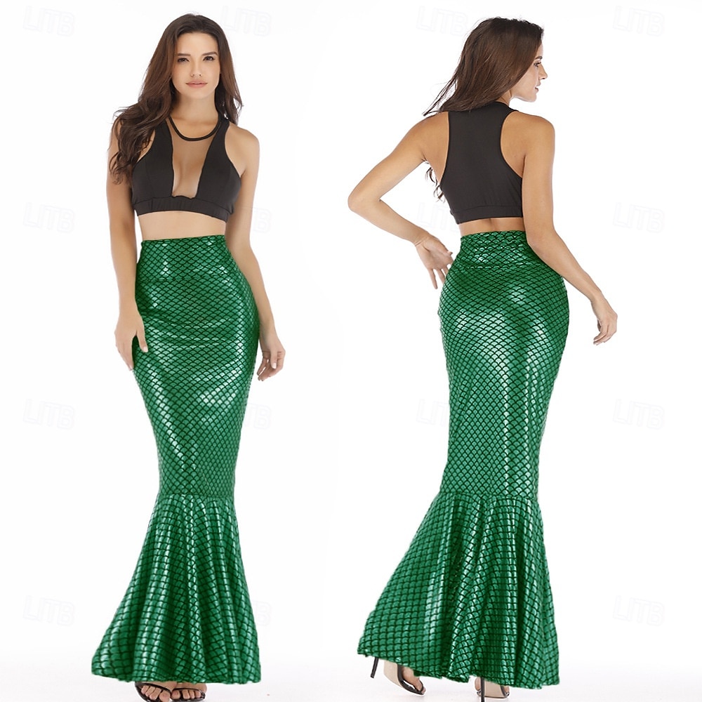 Regina Sirena Gonna Gonna a sirena Coda da sirena Sexy Drag & Glam Vernice in lattice lucido Metallico Per donna Adulti Festival Musicale Parata dell'Orgoglio Mese dell'orgoglio Halloween Carnevale del 2025 a $38.99 –P2