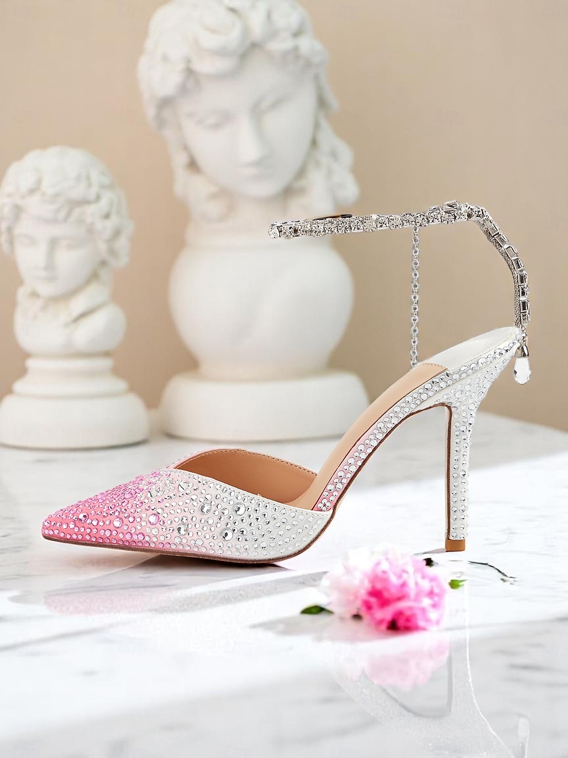női átmenetes kristályos slingback magassarkú tűsarkúval - élénk és csillogó magassarkúk exkluzív koktélpartikra 2025 - $54.99 –P5
