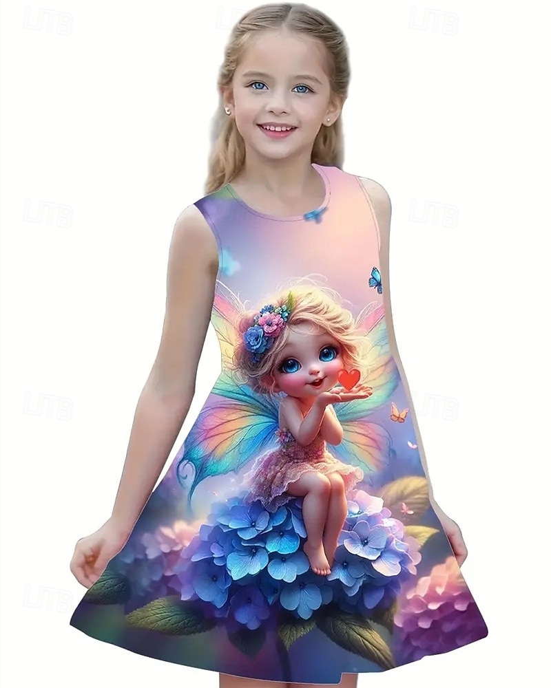 الفتيات 3D إلف فستان بدون كم الصيف الربيع عطلة مناسب للبس اليومي مناسب للعطلات أميرة جميل حلو أطفال 4-12 سنة لباس غير رسمي فستان شكل حرف A طول الركبة عادي 2025 - $13.99 –P1
