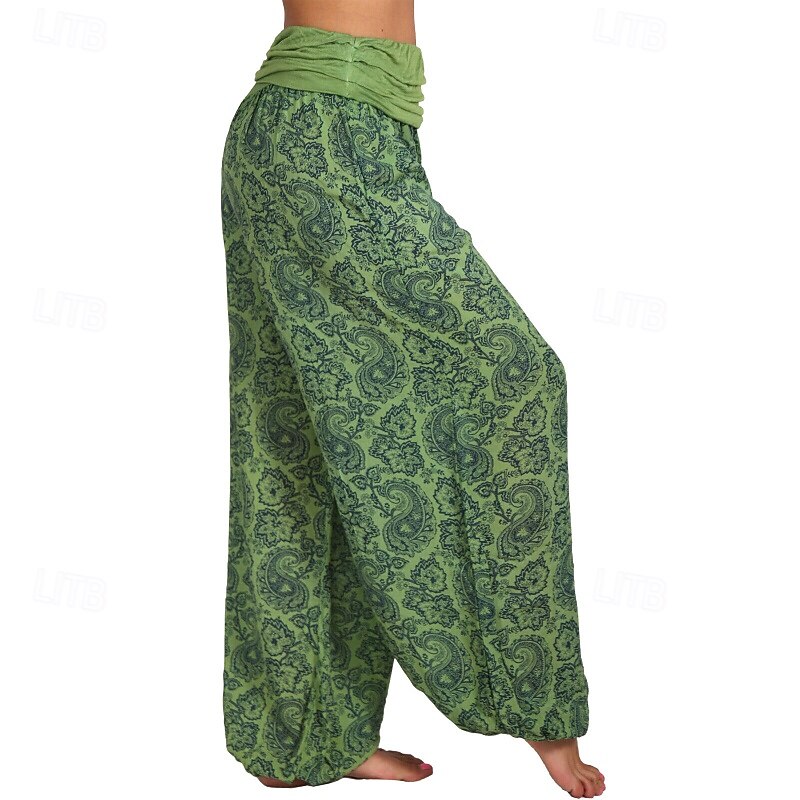Damen Weites Bein Stoffhosen Hosen Hose Mode Boho Volle Länge Natürliche Taille Blumen Druck Bequem Außenbereich Outdoor Urlaub Alltagstauglich Magenta Saphir Marineblau Aprikose Sommer Normale 2025 - $19.99 –P11