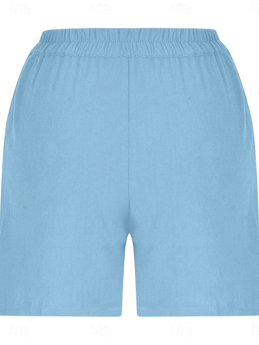 Dámské šortky Jednobarevné Chinos Módní Základní Krátké Střední pas Hladké Kapsa Elastický pas Pohodlí Venku Mikro-elastické Dovolená Ulice Casual Armádní zelená Černá Bílá Modrá Léto Regular Fit 2025 - $16.99 –P28