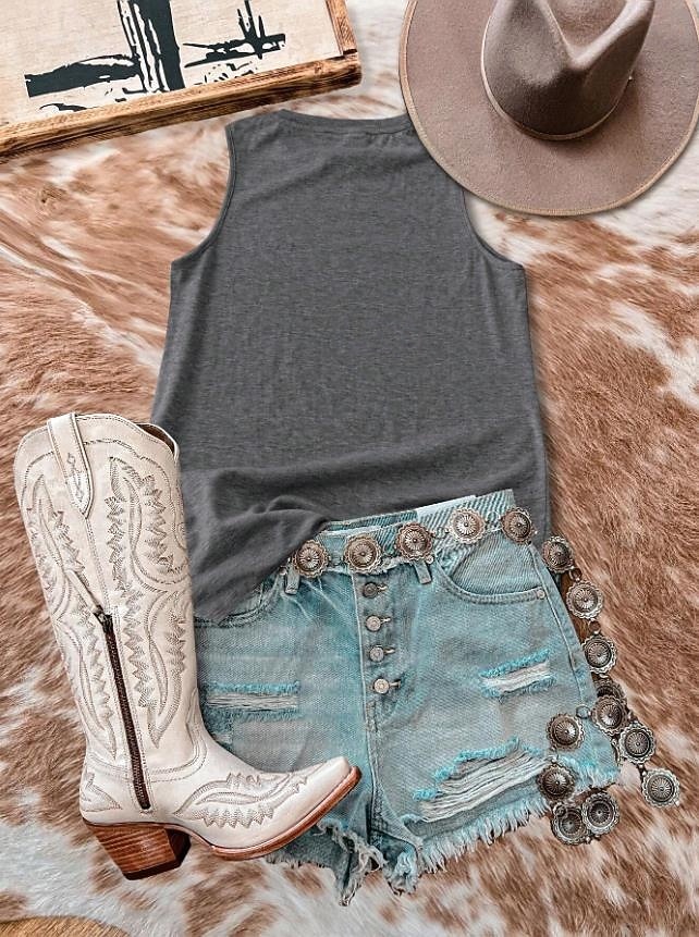 Pentru femei Cămașă Bluză Imprimeu Grafic Boemia Epocă Tropical Fără manșon Stil Nautic Topuri obișnuite Zilnic Negru Gri Vară Primăvară 2026 - $19.99 –P4