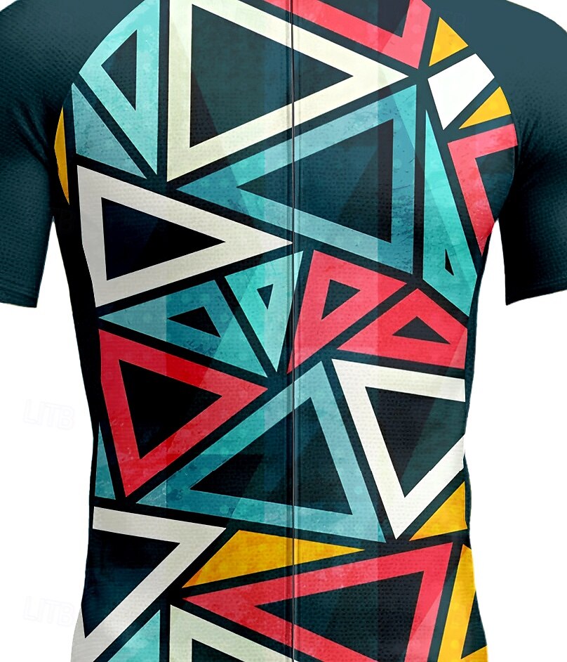 Herr Cykeltröja Kortärmad Cykel T-shirt Tröja Överdelar med 3 bakfickor UV-resistent Andningsfunktion Snabb tork Dragkedja fram Himmelsblå sporter Kläder 2025 - $28.99 –P3