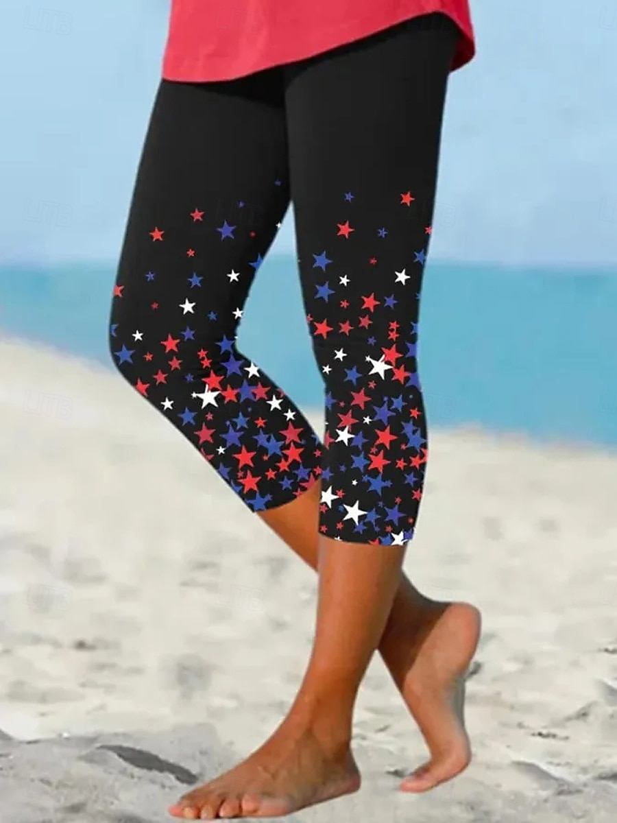 Leggings Patriotici da Donna Vacanza Moda Vintage Lunghezza Polpaccio Pantaloni a Vita Alta Stampa Grafica Bandiera Traspiranti Morbidi Elastici Formali Vacanza Ufficio del 2025 a $18.99 –P1