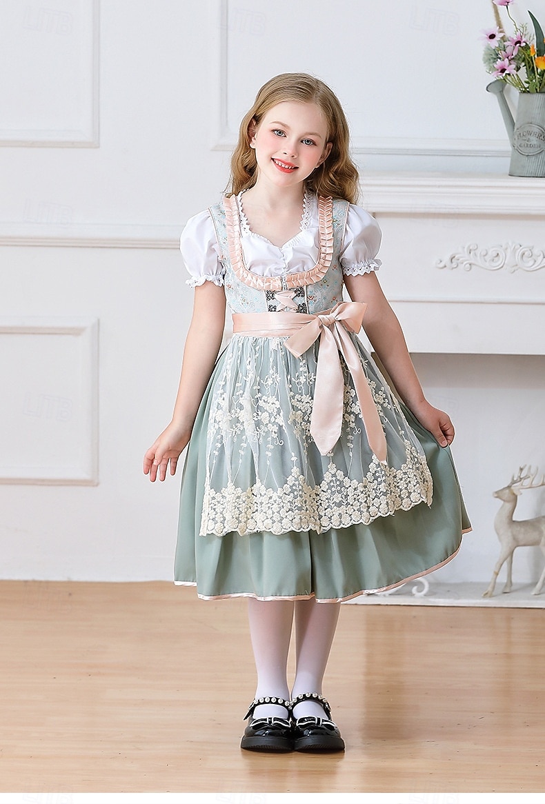 Oktoberfest Encaje Vestidos Delantal Blusa con falda acampanada Mucama bávaro Alemán Munich prados Chica Carnaval Festival de Cerveza Paño de estilo tradicional 2026 - $79.99 –P18