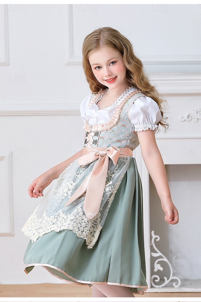 Oktoberfest Encaje Vestidos Delantal Blusa con falda acampanada Mucama bávaro Alemán Munich prados Chica Carnaval Festival de Cerveza Paño de estilo tradicional 2026 - $79.99 –P7