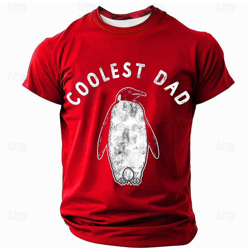 Voor heren Grappig jargon vader T-shirt Korte mouw T-shirt 3D-afdrukken Strakke ronde hals Overhemd Modieus Dagelijks Basic Straat Casual Dagelijks Zwart Rood blauw Zomer Lente Kleding S M L XL XXL 2025 - $17.99 –P2