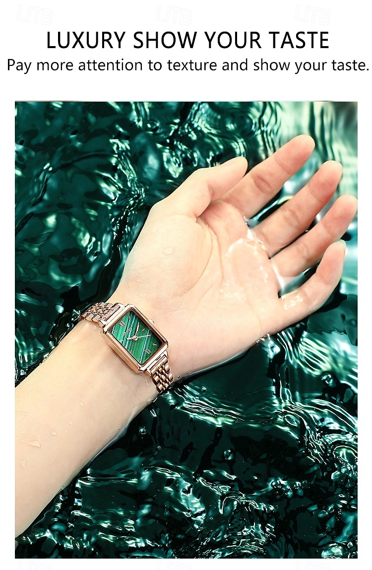 Women's Luxury Square Dial Quartz Watch – Waterproof Stainless Steel Bracelet, Diamond Accents, Elegant Retro Style 2025 - zł82.99 –P6