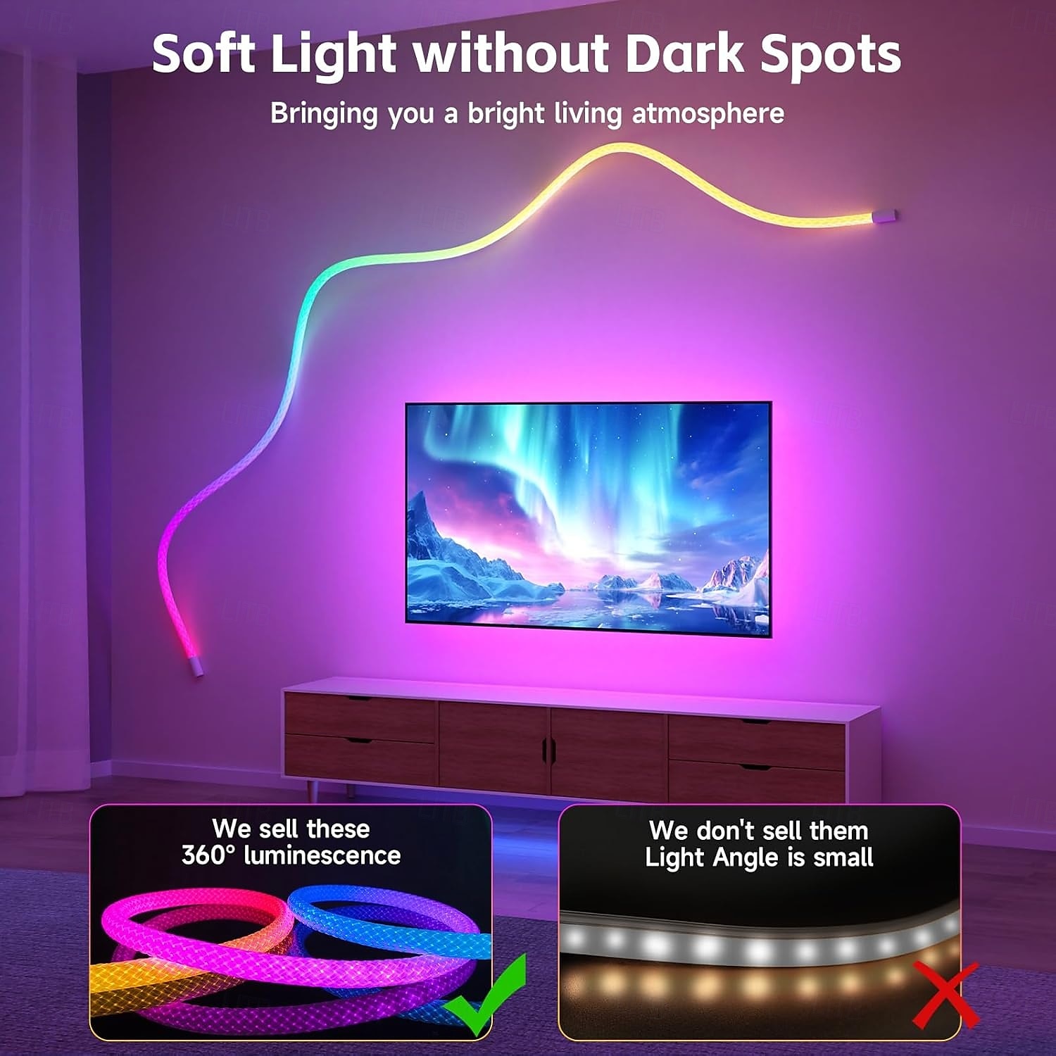 2M/3M/5M Neon LED Strip Lights 360 Luminous Waterproof Strip with Music Sync Remote & APP Control USB-Powered Flexible Lighting for Indoor/Outdoor Gaming Room Bedroom and Wall Decor 2025 - $25.99 –P6