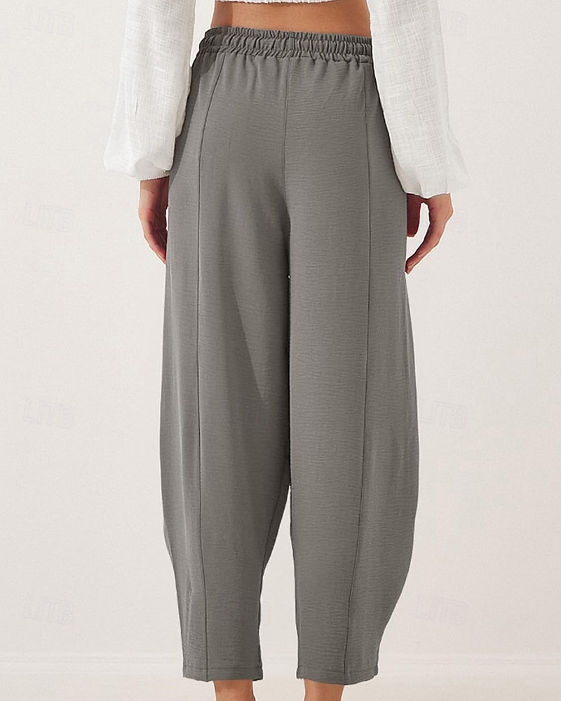 Жен. Брюки Мода Уличный стиль Полная длина Средняя талия Полотняное плетение Карман Эластичный шнурок На открытом воздухе Удобный на открытом воздухе Отпуск 2026 - $22.99 –P2