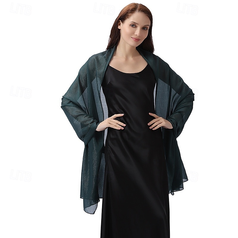 chiffonsjal til dame, aftenkjoler, mykt skjerf, formelt bryllup, brudeskjerf 2025 - $46.99 –P5