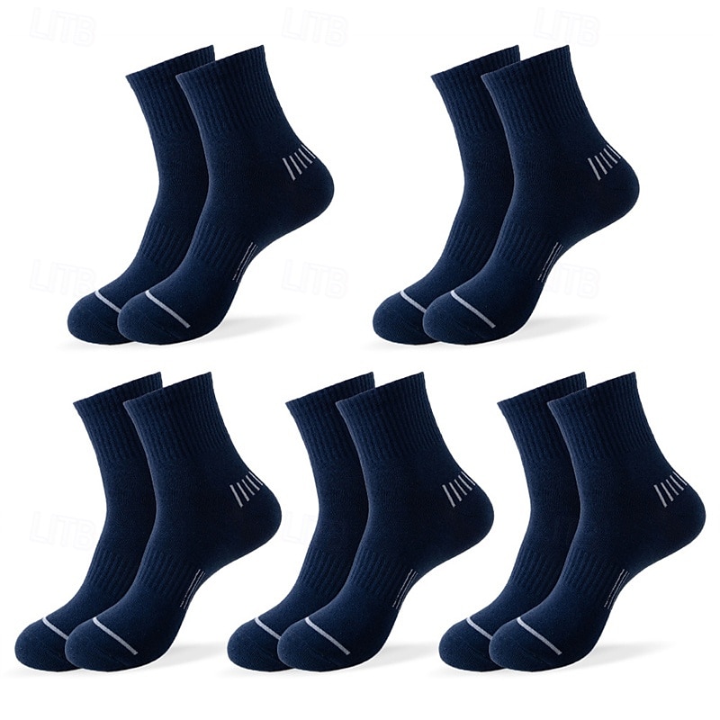 Per uomo 5 Paia Pacchi Multipli Calzini Calzini da Corsa Calzini Casual Nero Bianco Colore A righe Vacanza Sport & Outdoor Quotidiano Base Medio Primavera Autunno Moda Casual del 2025 a $9.49 –P5