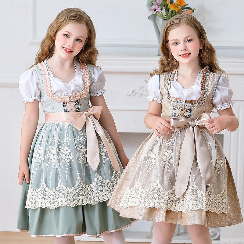 Oktoberfest Encaje Vestidos Delantal Blusa con falda acampanada Mucama bávaro Alemán Munich prados Chica Carnaval Festival de Cerveza Paño de estilo tradicional 2026 - $79.99 –P2
