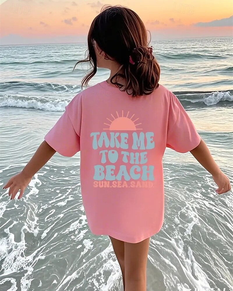 Fete 3D Soare Scrisă Tricou Manșon scurt Vară Primăvară Modă De Bază Copii 4-12 ani Stil Nautic În aer liber Casual Zilnic Fit regulat 2025 - $11.99 –P5