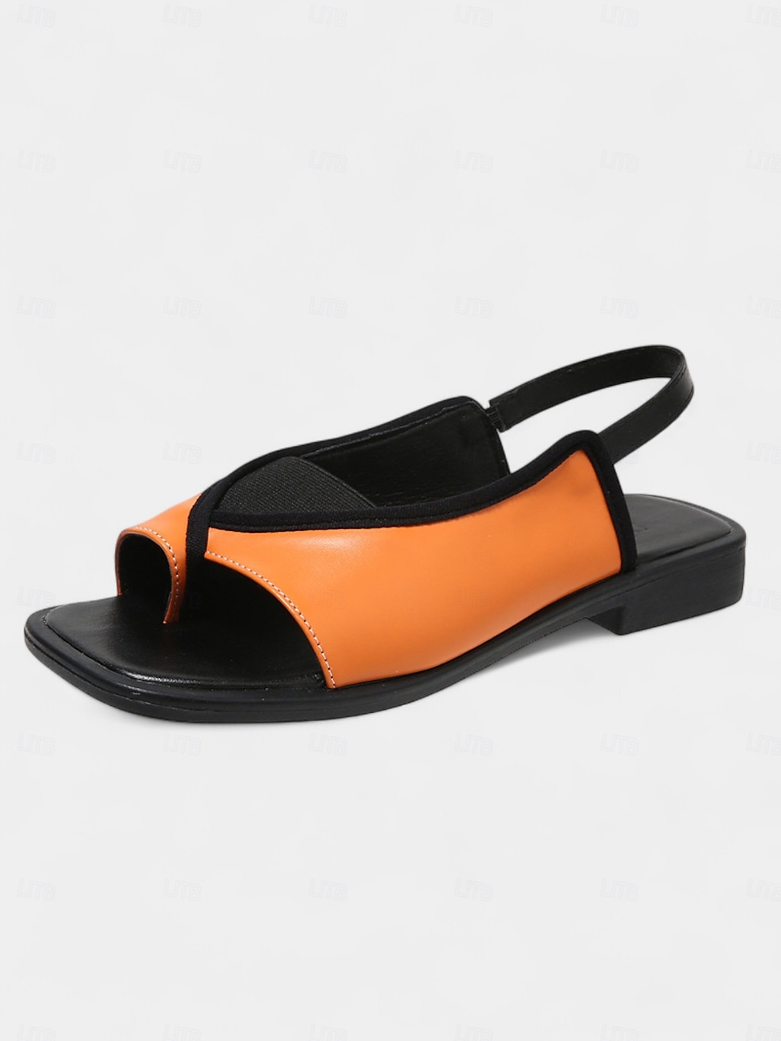 sandali da donna con cinturino posteriore aperto in arancione e nero - scarpe comode, comode e comode per appuntamenti estivi quotidiani e uscite del fine settimana del 2025 a $26.99 –P1
