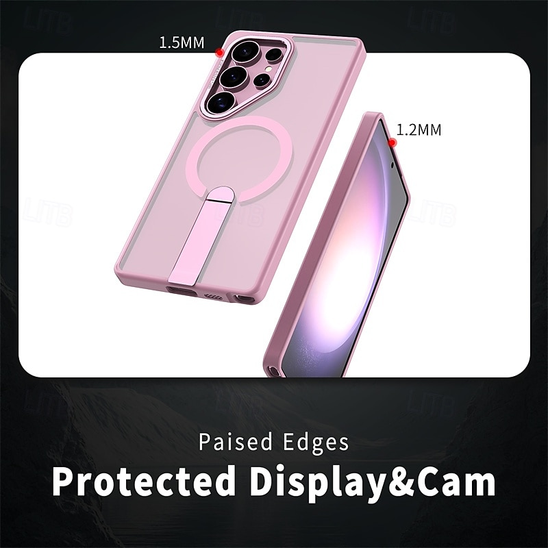 Magnetic Phone Case for Samsung Galaxy S25/S25 Plus/S25 Ultra/S24/S24 Ultra/Plus/FE – MagSafe Ring Kickstand, Military Protection, Full Body PC+TPU 2025 - $22.99 –P4