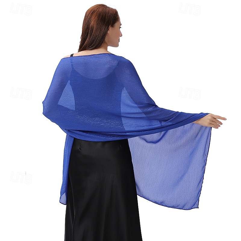 chiffonsjal til dame, aftenkjoler, mykt skjerf, formelt bryllup, brudeskjerf 2025 - $46.99 –P10