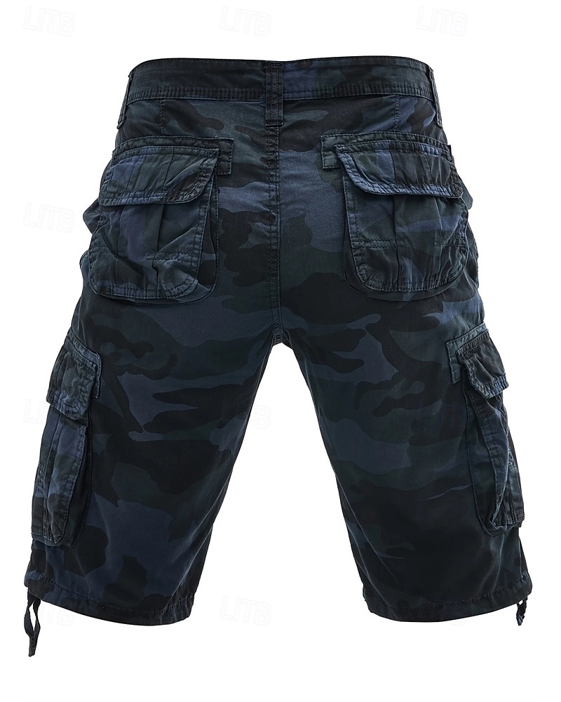 Homens Bermuda Cargo Shorts camuflados Calção Shorts de verão Bolso multi Bolso com aba Côr Camuflagem Conforto Vestível Comprimento do joelho Ao ar livre Esporte Diário Moda Casual Azul Marinho Cáqui de 2025 por $30.99 –P8