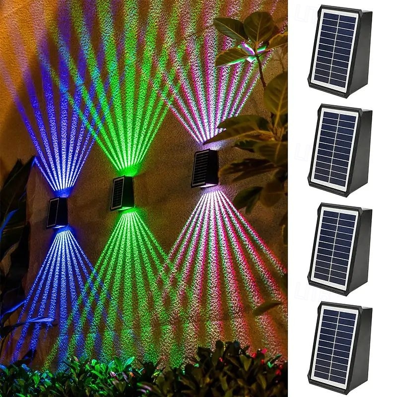 2/4 шт. настенный светильник на солнечных батареях, водонепроницаемый, светящийся вверх и вниз, садовый светильник для забора, дома, заднего двора, террасы, крыльца, праздничного ландшафтного 2025 - $44.99 –P8