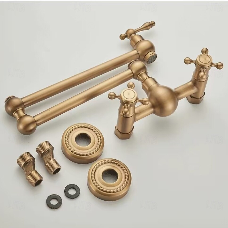 Bathroom Sink Faucet - Wall Mount Electroplated Centerset Single Handle Two HolesBath Taps 2025 - $210.59 –P5