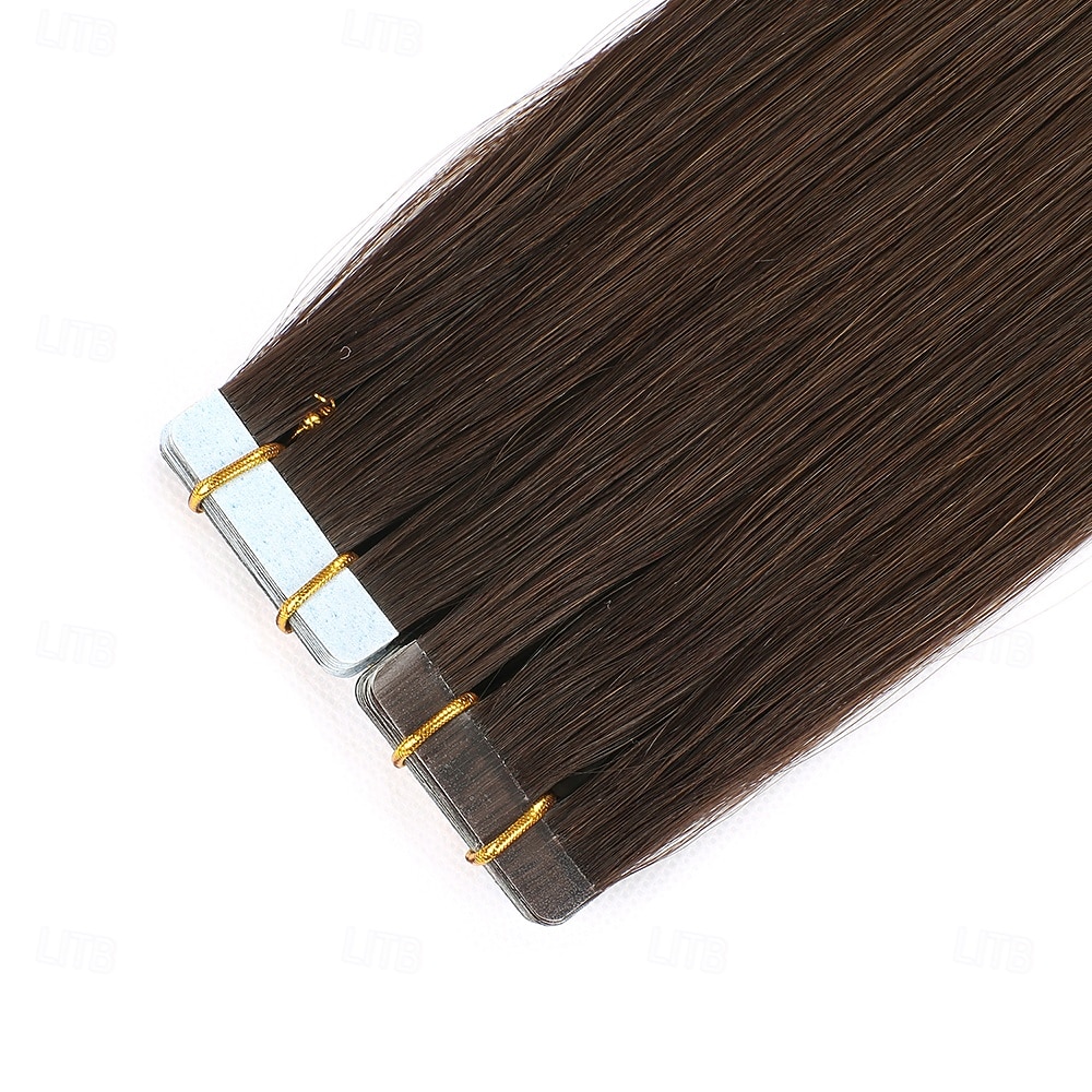 2# dunkelbraun Remy Echthaar Tape in Extensions nahtlose glatte Haare 18 Zoll 50g 20 Stück 2025 - $100.99 –P4