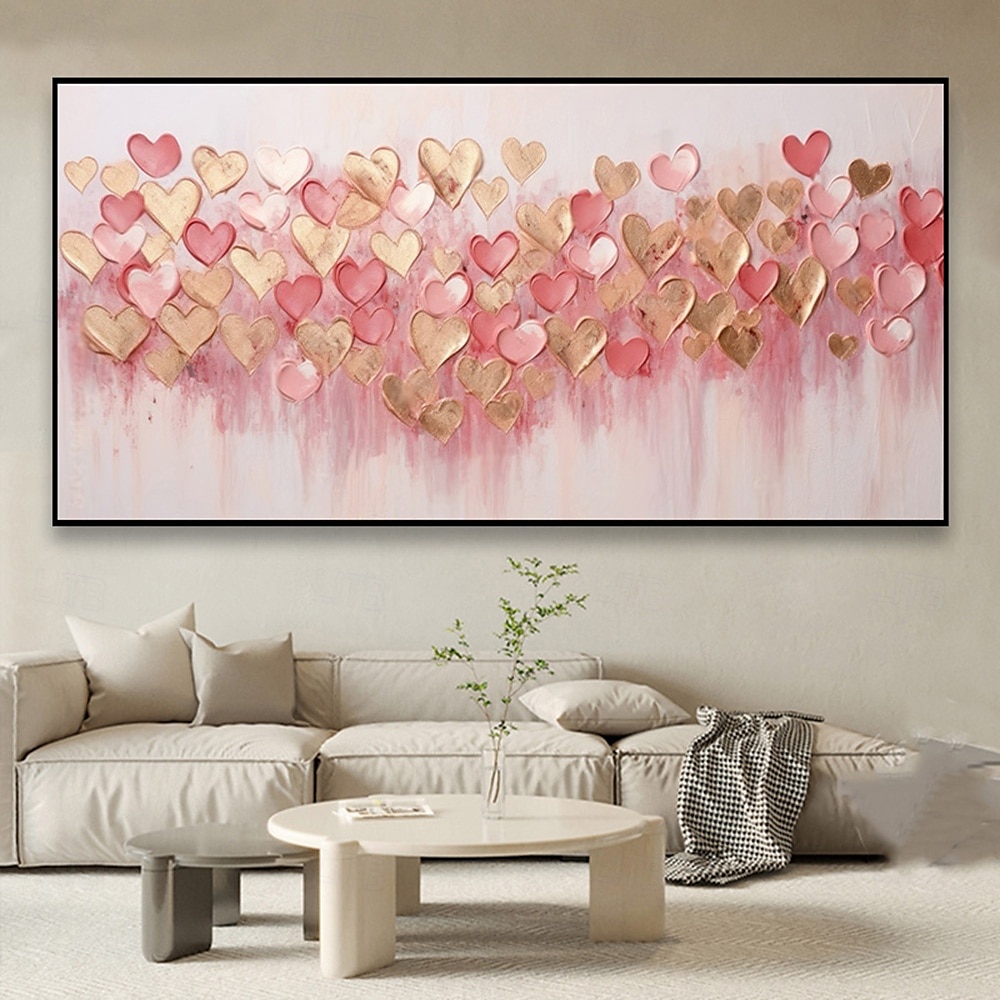 Mintura Handmade Heart Chart Press Oil Paintings On Canvas Wall Art Decoration Modern Abstract Picture For Home Decor Rolled Frameless Unstretched Painting 2025 - $68.99 –P2