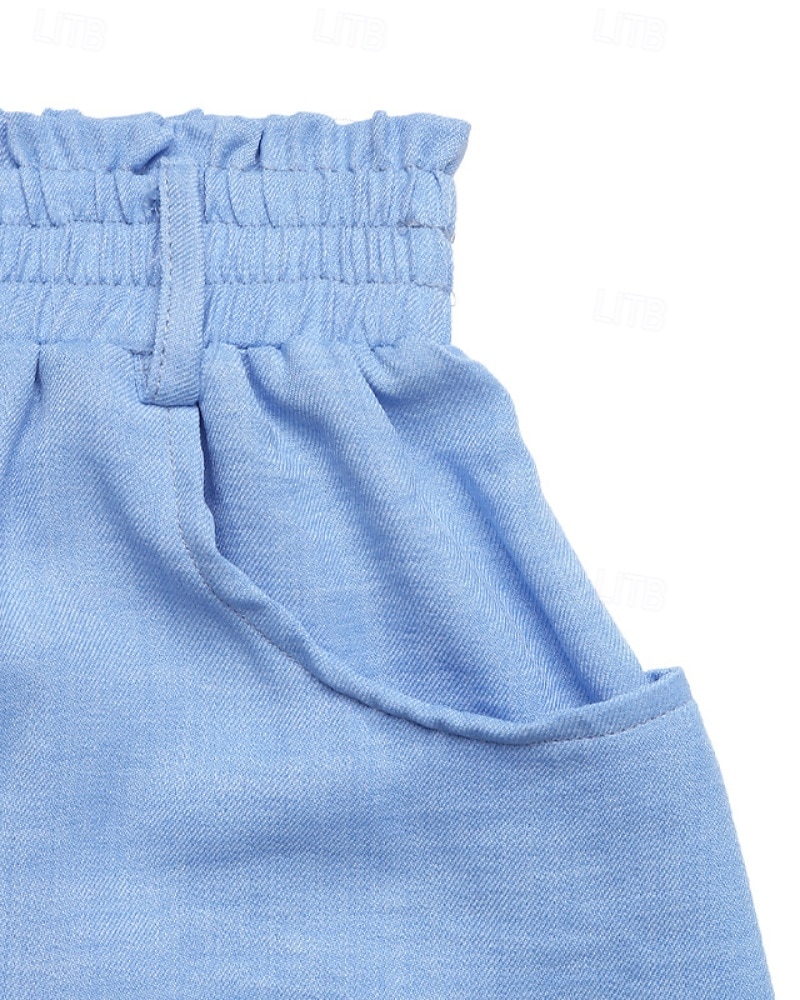 Dam Kjol Ledigt Midi Mellanhög midja Kjolar Slät Ficka Microelastisk Semester Gata Blå Sommar Polyester 2025 - $21.99 –P9