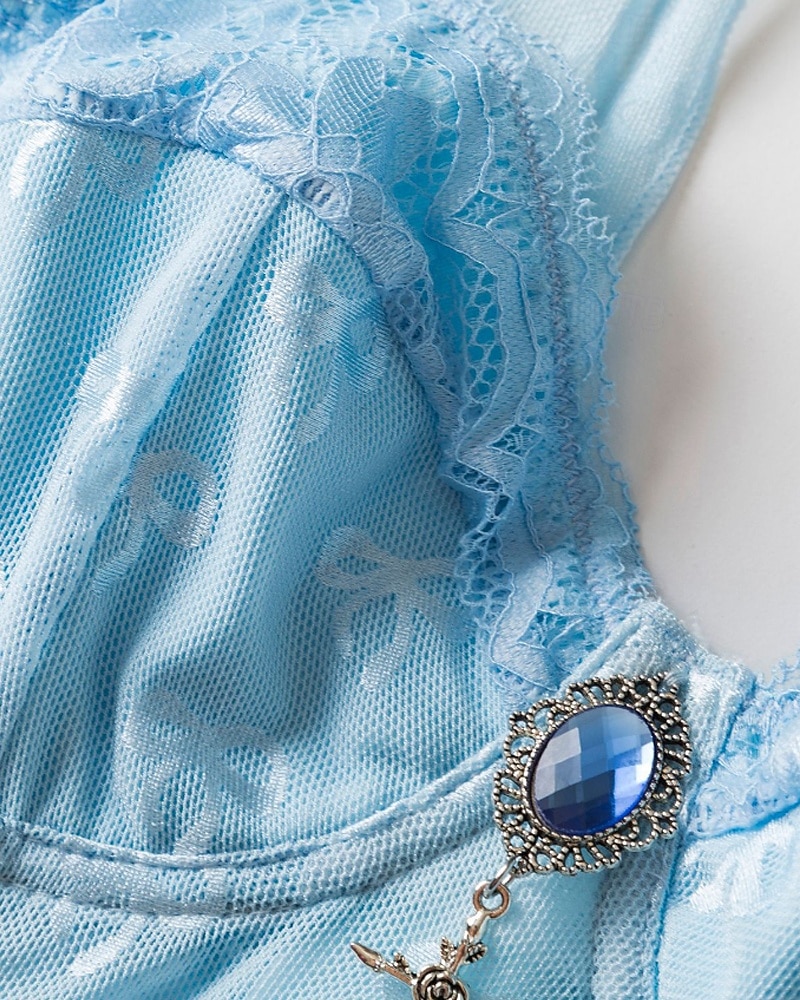Women's Blouse Lace Tops Plain Stylish Modern Sleeveless Strap Crop Tops Holiday Going out Lace Light Blue Summer 2025 - $18.99 –P7