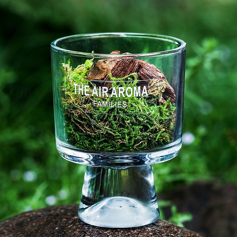 Aromatherapie-Duftbecher aus Holz ohne Feuer, 1 Stück Kiefern- und Moosduftdiffusor ohne ätherische Öle, langlebiges Lufterfrischer-Ornament im Waldstil für Wohnzimmer, Schlafzimmer, Büro, Badezimmer 2025 - $23.99 –P4
