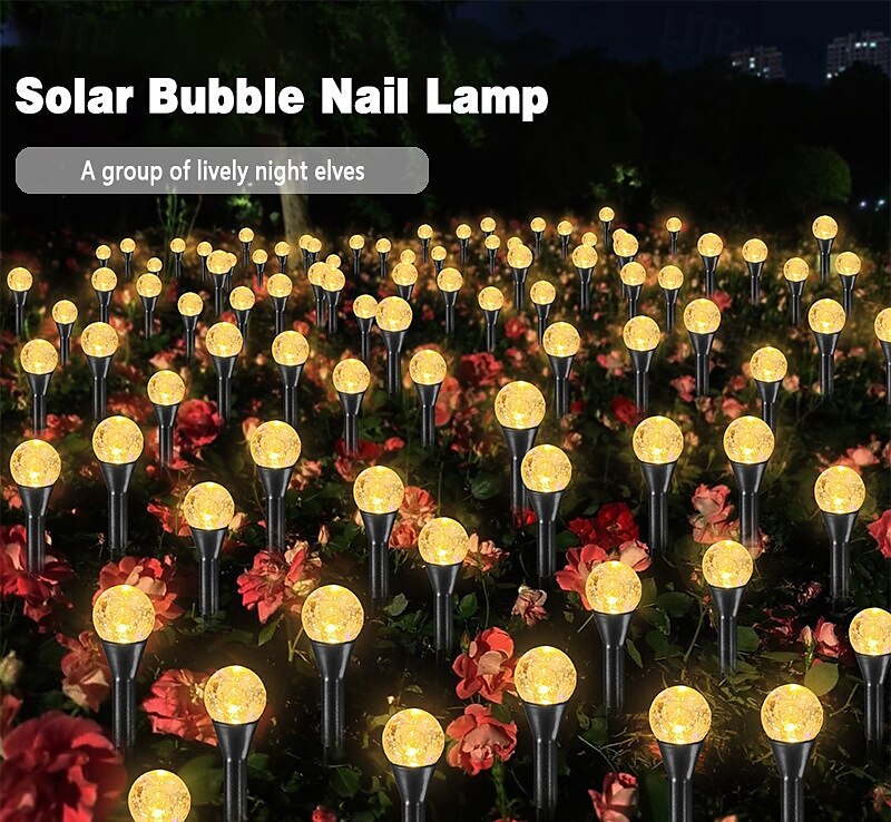 Solar Pathway Lights Landscape Lights Bubble Beads Shaped Outdoor Professional Waterproofing Solar String Lights for Path Garden Patio Decorative Creative Lamp 2025 - $14.99 –P2