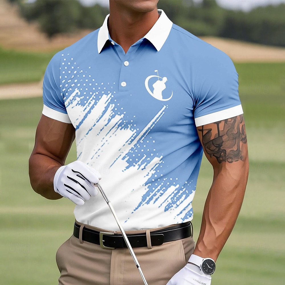 Bărbați Bloc Culoare Golf Tricouri polo sport Manșon scurt Tricouri de polo Cămăși cu guler Îmbrăcăminte sportivă Casual Afaceri Îmbrăcăminte Atletică Nasturi Vară Albastru piscină Maro 2026 - $22.99 –P1