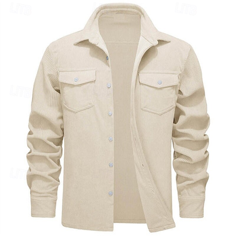 Herren Hemdjacke Überhemden übergangsjacke Täglich Verschleißfest Tasche Sommer Frühling Einfach Klassisch Revers Dunkelgrau Schwarz Gelb Wein Marineblau Jacken 2025 - $38.99 –P7