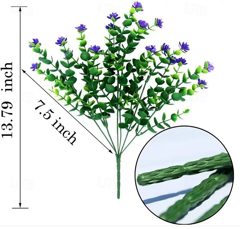9 Bündel Kunstblumen für draußen, künstliche Eukalyptus- und Frühlingsgraspflanzen, UV-beständige Kunststoffpflanzen zur Dekoration im Innen- und Außenbereich, für Zuhause, Garten, Büro und Veranda 2025 - $12.49 –P1