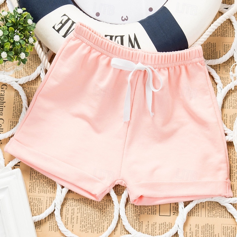 Barn Pojkar Shorts Ensfärgat Andningsfunktion Mjukt Shorts Utomhus Grundläggande Svart Vit Gul Mid midja 2025 - $4.99 –P5