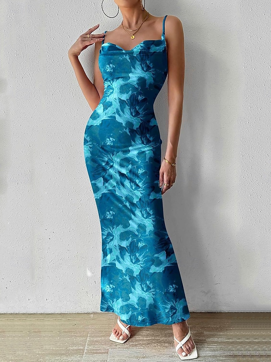 Női Midi ruha Boho esküvői vendégruha Elegáns Csehország Szexi Bodycon ruha Bohém Ujjatlan Spagettipánt Világos rózsaszín aqua kék Medence Sötétzöld Nyár 2025 - $24.99 –P4