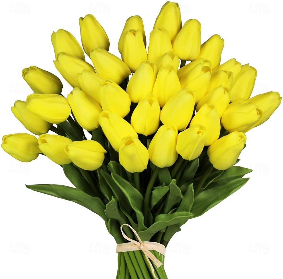 Umělá květina tulipán z pu, realistická simulace tulipánu pro domácí dekoraci, svatební umělá květina, měkký dotek, elegantní aranžmá z umělých tulipánů 2025 - $9.49 –P11