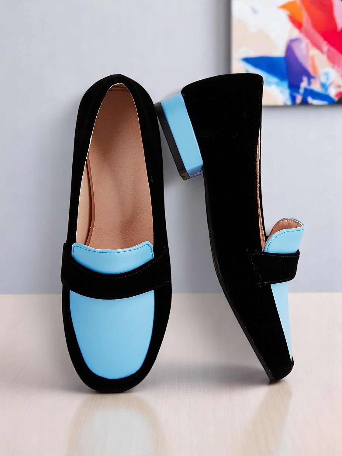 Women's Two-Tone Loafers – Blue and Black Slip-On Flats for Office Commute, Smart Casual and Daily Wear 2026 - $34.99 –P1