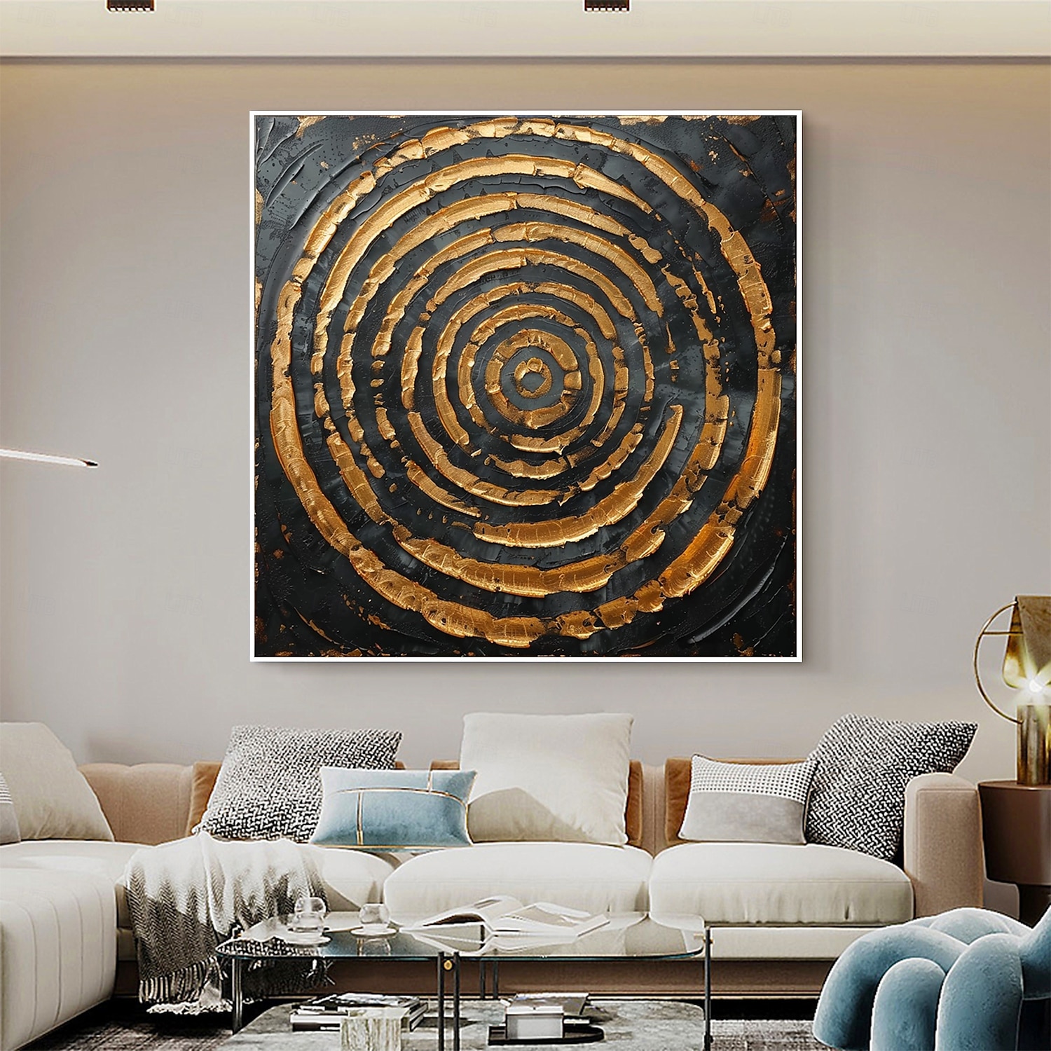 Handmade Original Circle Oil Painting On Canvas Abstract Minimalist Wall Art for Home Decor With Stretched Frame Without Inner Frame Painting 2025 - $141.99 –P4