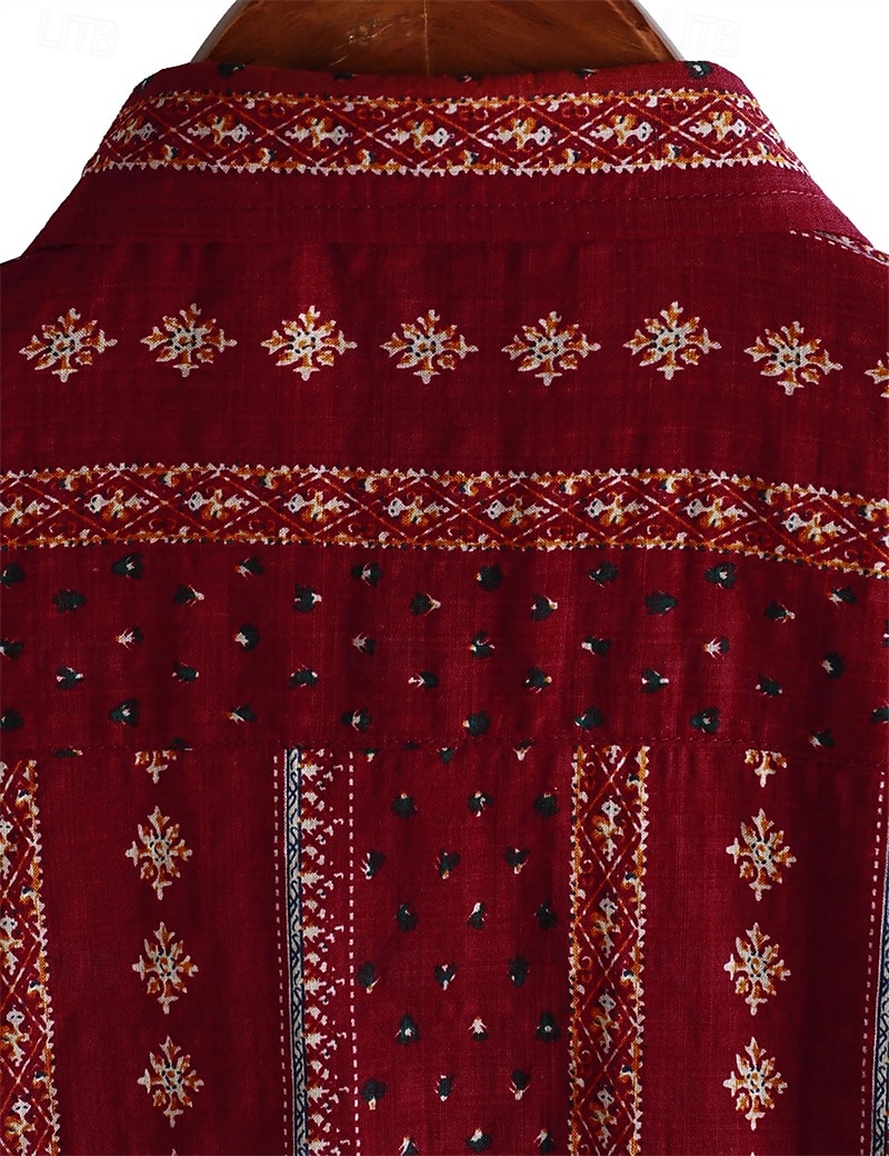 Retro Cikánský 70. léta Tričko Havajské košile Hippie Etno Geleneksel Maškarní kostým Pánské předvečer Všech svatých Karneval hudební festival Plážová dovolená Retro tematická párty Dospělé Tričko 2025 - $25.99 –P14