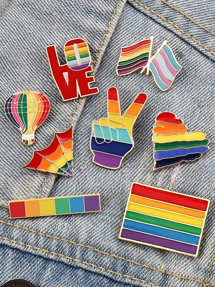 HBTQ+ regnbågsemaljpin - pridemärkeskollektion för jackor, ryggsäckar och hattar, unisex färgglada accessoarer, perfekt för prideparader, festivaler och HBTQ-evenemang 2025 - $7.99 –P2
