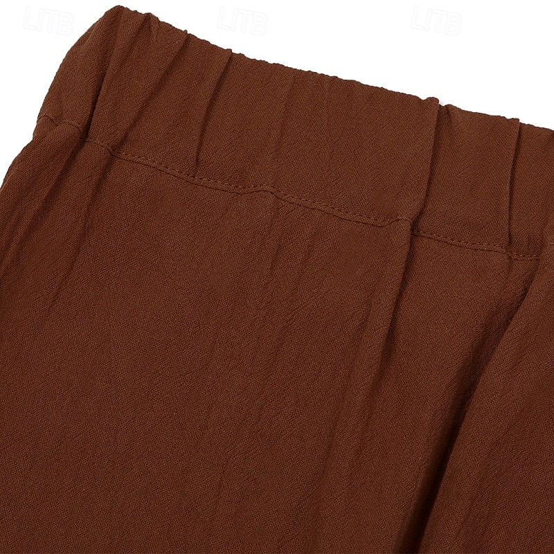 Per uomo Pantaloni di Lino Pantaloni Pantaloni Estivi Pantaloni Larghi Coulisse Elastico in vita Gamba Dritta Semplice Comodità Traspirante Lunghezza intera All'aperto Yoga Palestra Designer Retr del 2025 a $22.99 –P6