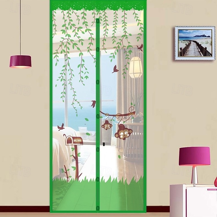 Magnetic Door Screen Mesh Screen Door Magical Mesh Screen Window Door Hands Free Magnetic Door Screen Automatic Closing Summer Curtain Net Floral Pattern 2025 - $13.99 –P9