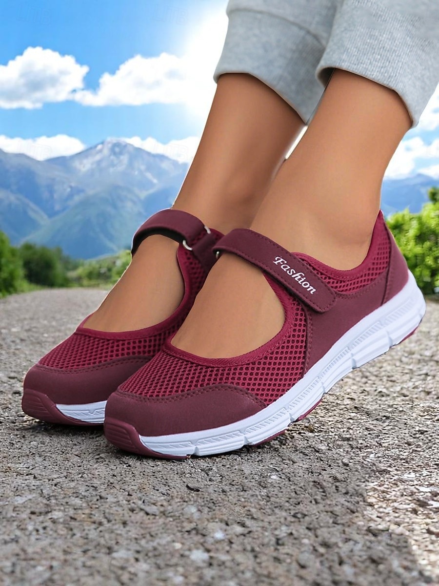 Women's Breathable Mesh Walking Shoes with Magic Tape Strap – Lightweight Athletic Flats, Great for Outdoor Fitness, Travel Hikes, Casual Errands & Active Lifestyles 2026 - $24.99 –P7