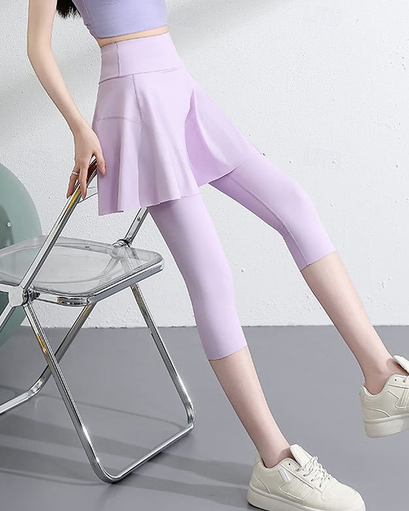 Per donna Tinta unita Gonna casual Gonna da tennis con leggings Tasche Laterali Asciugatura Rapida Tennis Golf Pickleball Pantaloni Nero Bianco Blu Spandex Abbigliamento da tennis del 2026 a $16.49 –P10