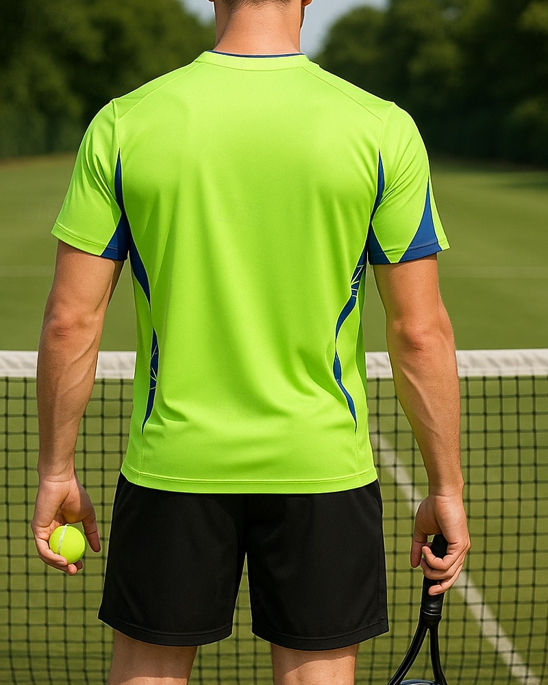 Pánské Geometrický Sportovní sada Tenisová sada 2 Krátké rukávy Potisk Ter Emen Odvod vlhkosti Prodyšné Tenis Golf Pickleball Do V Modrá Zelená Oblečení na tenis 2025 - $19.19 –P2