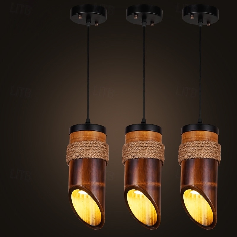 26 cm Pendant Lantern Design Geometric Shapes Pendant Light Bamboo Vintage Nature Inspired 110-120V 220-240V 2026 - $131.99 –P2