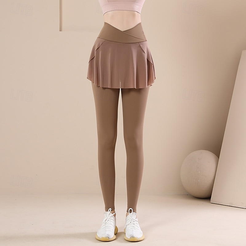 Mulheres Cor Sólida Camisa de tênis Pregueado Bolsos laterais Secagem Rápida Tênis Golfe Pickleball Calças Preto Café Cinzento Roupas de tênis de 2025 por $23.99 –P5