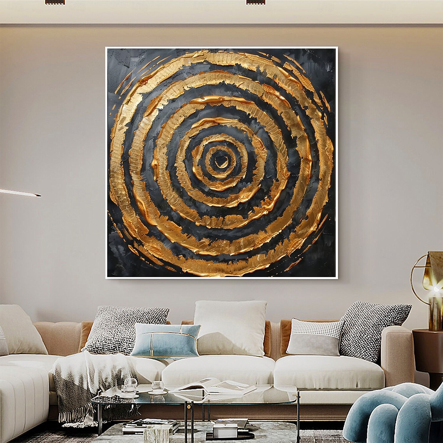 Handmade Original Circle Oil Painting On Canvas Abstract Minimalist Wall Art for Home Decor With Stretched Frame Without Inner Frame Painting 2025 - $141.99 –P1