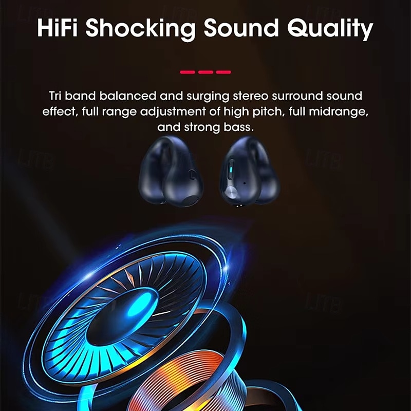 2025年 骨伝導ワイヤレスイヤフォン Bluetooth 5.3 – HD音声、ノイズリダクション、LEDディスプレイ、デュアル接続、タッチコントロール、ランニング＆スポーツに最適  コレクション – $33.99 –P2